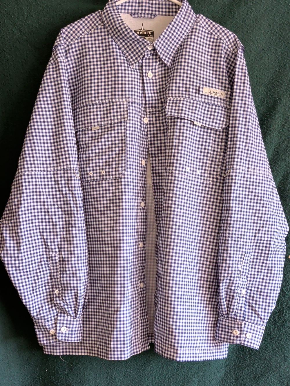 Habitat Men’s Blue and White Gingham Button-Down Shirt